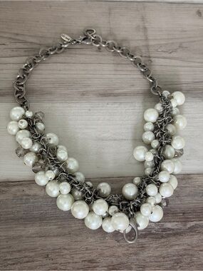 Jewel Kade vintage faux pearl and crystal necklace